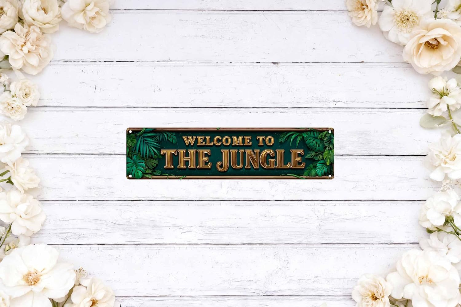 Vintage Tin Welcome To The Jungle Sign Retro Metal Sign Suitable For Home Street Shop Garage Bar Farm Garden - Multi-Purpose For Indoor/Outdoor Use Plaque 4x16 Inch