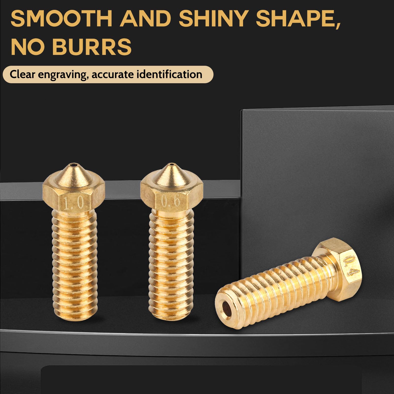 18 sztuk mosiężnych dysz do wytłaczarki, głowica drukująca 0,3-1,2 mm, dysza do drukarki 3D, gwint M6, mosiężna dysza do drukarki 3D, do Anycubic Kobra 2 Pro, Kobra 2 Plus, Kobra 2 Max, 6 rozmiarów
