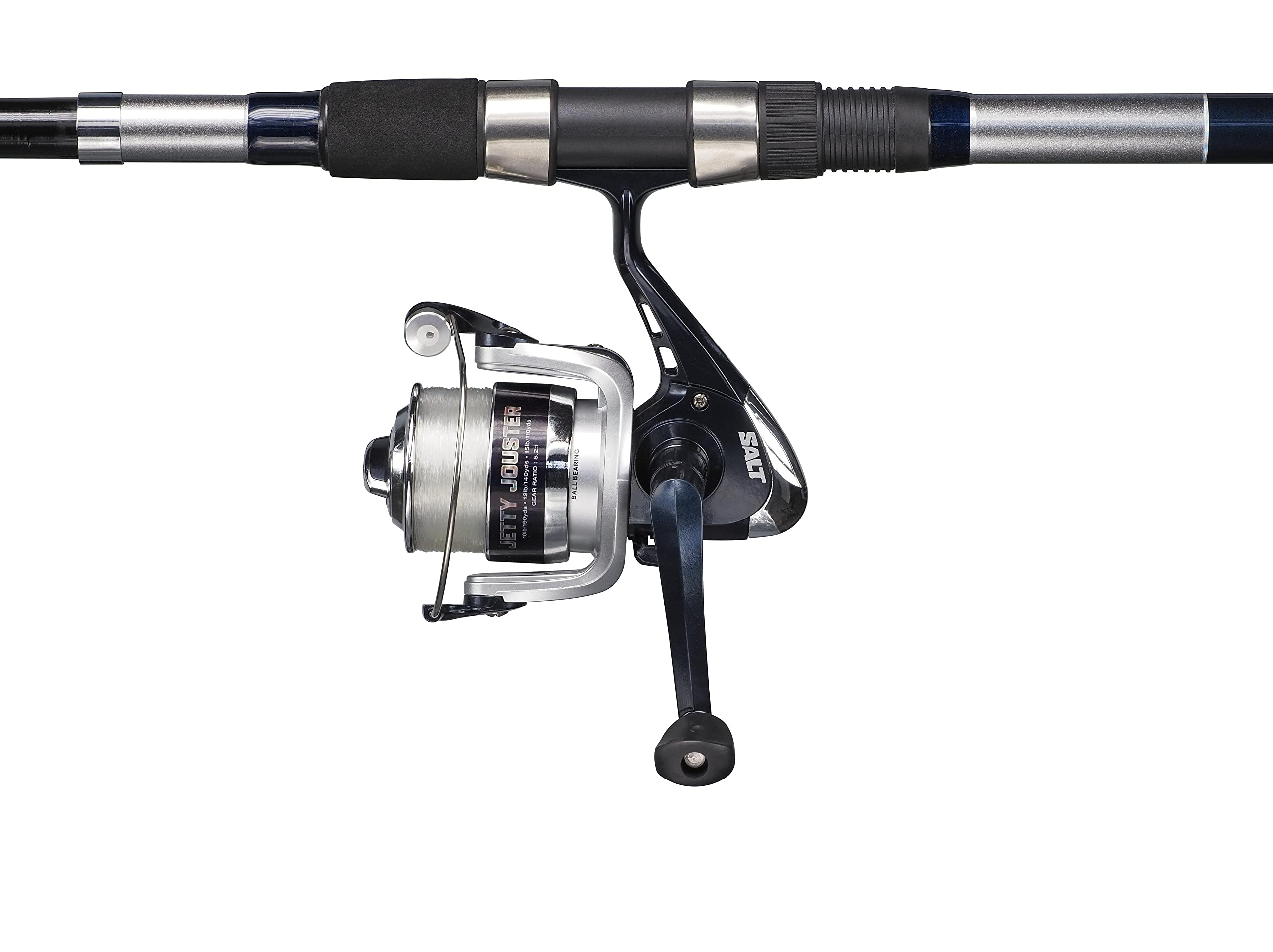 Shakespeare Salt Jetty Jouster Combo Set, Combo de caña de Pescar y Carrete, Combo Giratorio Incluye Caja de Aparejos de Caja Dura, señuelos y Aparejos Finales, mar - Pesca en la Costa/Cerca de la