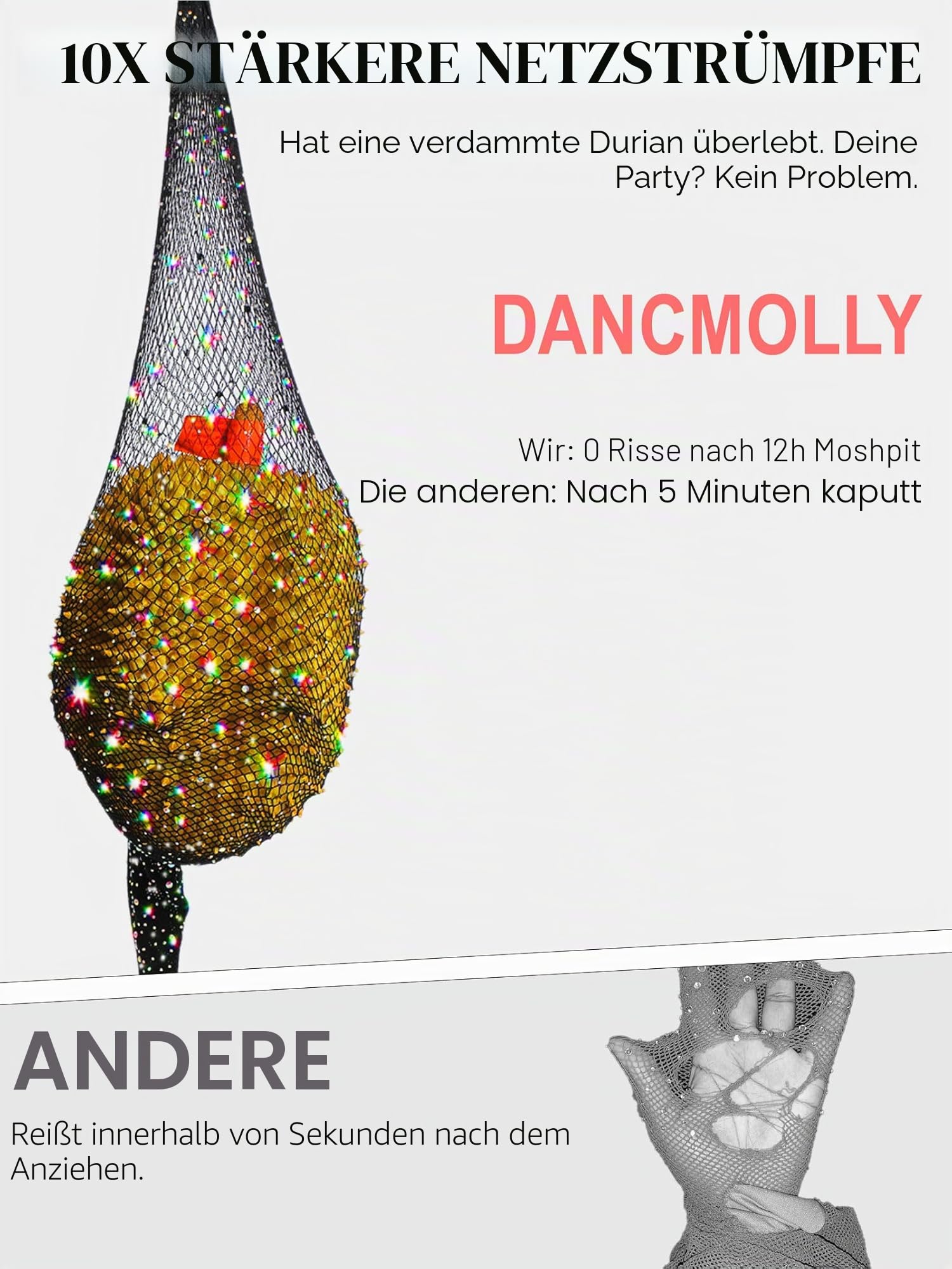 DancMolly Damen Funkeln Strass Netzstrumpfhose, 20 Volltonfarben 3 Stile Glitzer Fischernetz Strumpfhosen mit Hoher Taille