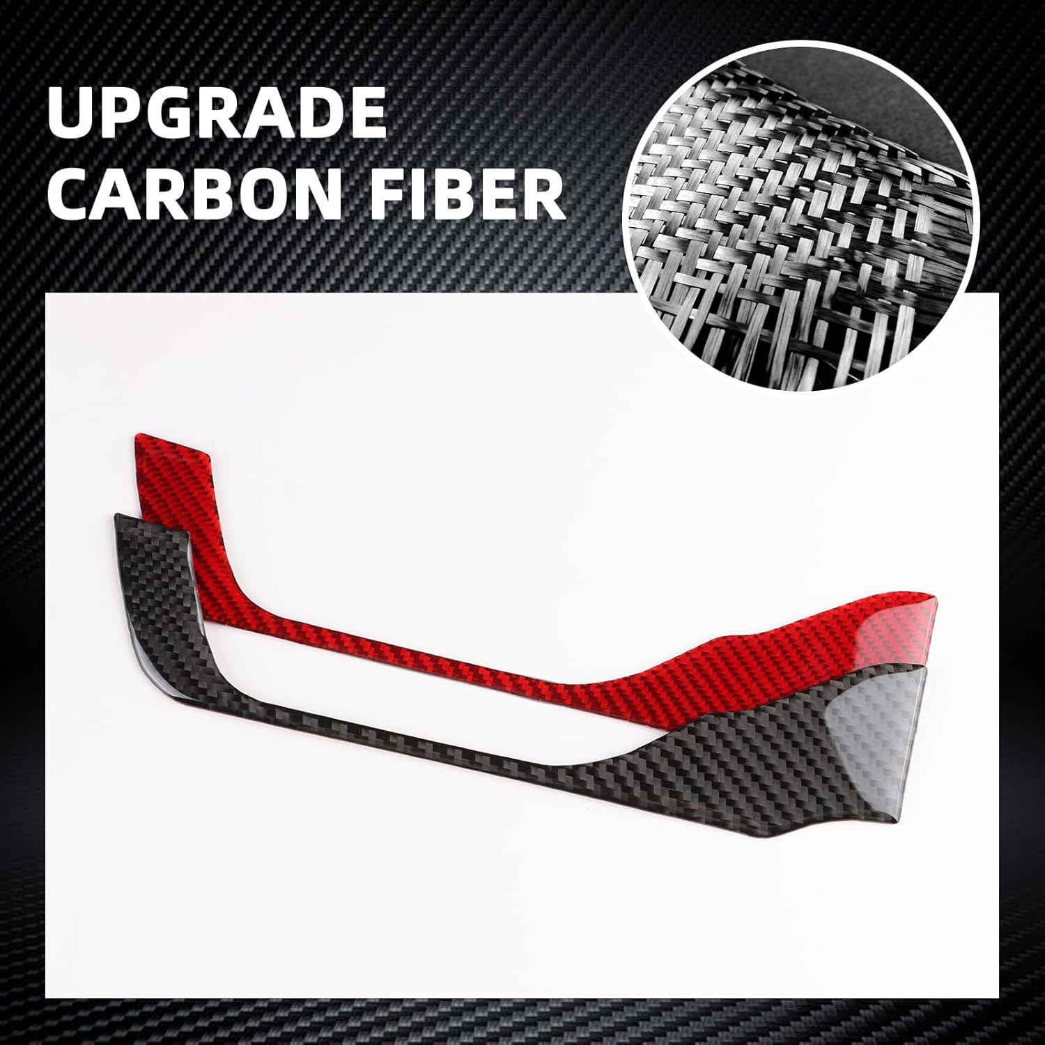 Passenger Side Trim Real Carbon Fiber Covers for Toyota RAV4 (2019-2025), Protect Decor Stickers Interior Center Console Car Accessories, Red