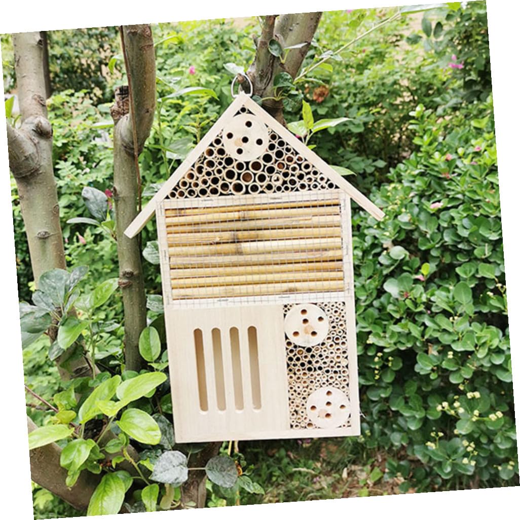 TOYANDONA 2 Stück Hängendes Bienenhaus für Garten mit Umweltfreundlichem Material und Baum Befestigung zur Nützlicher Bienenpopulation