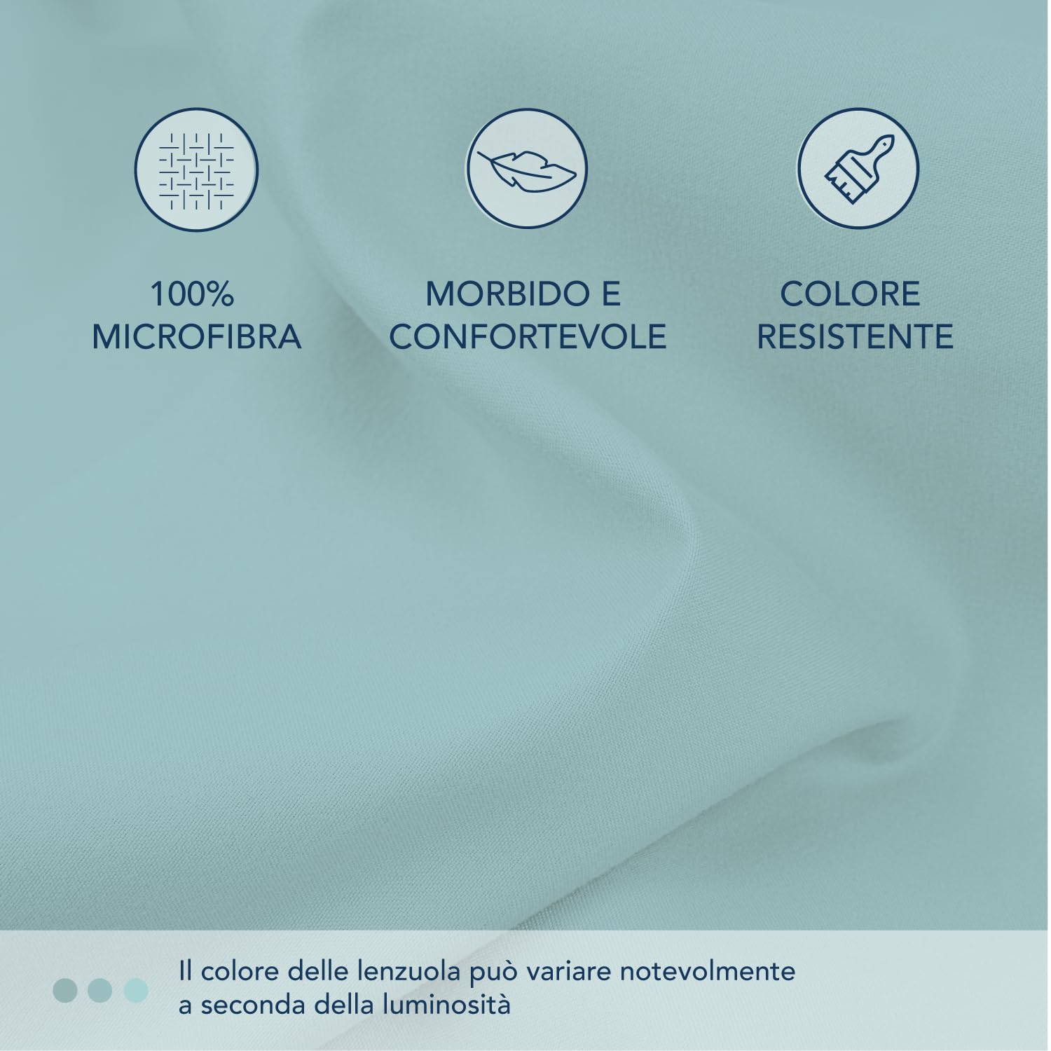 Dreamzie Lenzuolo con Angoli Matrimoniale 180x200 cm - Angoli da 35 cm per Materassi Spessi - 100% Microfibra - Aqua, Certificato senza Prodotti Chimici (Oeko-TEX)