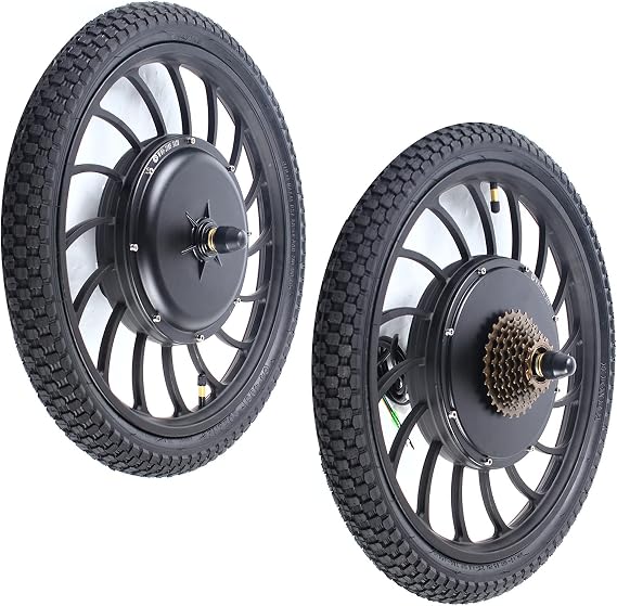 Ebike Electric Bicycle 48V 1000W Front or Rear Integral Motor Wheel,20INCH Electric Bicycle Rear Wheel Hub E-Bike Disc Brake Tail Wheel 6-Hole Type