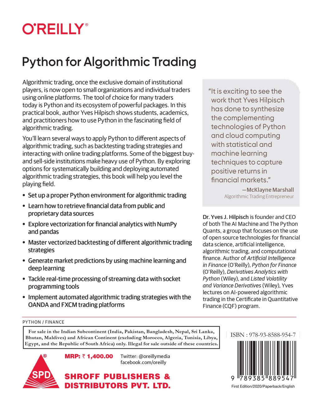 Python for Algorithmic Trading: From Idea to Cloud Deployment (Grayscale Indian Edition) 1