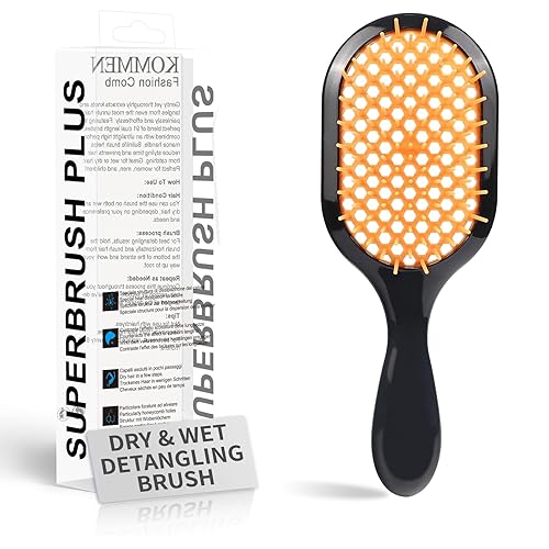 Miniatura 9 de Cepillo para desenredar, 1 paquete, cepillo desenredante, suave y eficaz para desenredar cabello frágil húmedo o seco, ultraligero, cepillo para