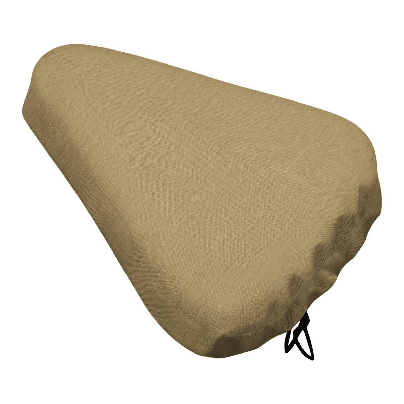 Treer Bike Seat Cover Waterproof, Outdoor Bicycle Saddle Rain Dust Cover with Elastic, Water Resistant Bicycle Seat Protector Shield Non-Slip for Journey and Travel (Khaki,27x37cm)