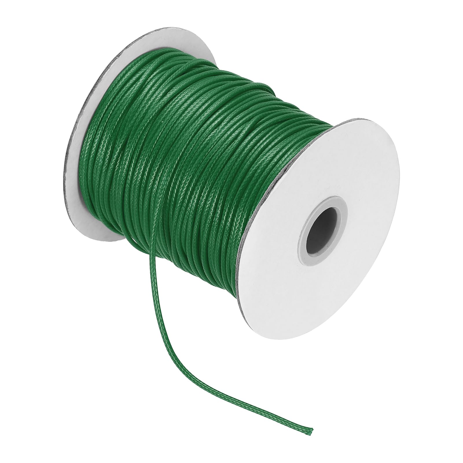 sourcing map Waxed Cord 2mm Waxed Thread 87 Yard Wax String Leather Cord for Bracelet Making, Necklaces, Beading, Jewelry Making and DIY Crafts(Dark Green)