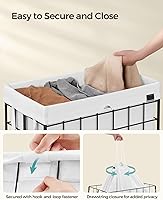 Vista 22 de SONGMICS 29 Gal. (110L) Laundry Basket, Laundry Hamper, Collapsible Clothes Hamper, Removable and Washable Liner, Metal Wire Frame, for Bedroom
