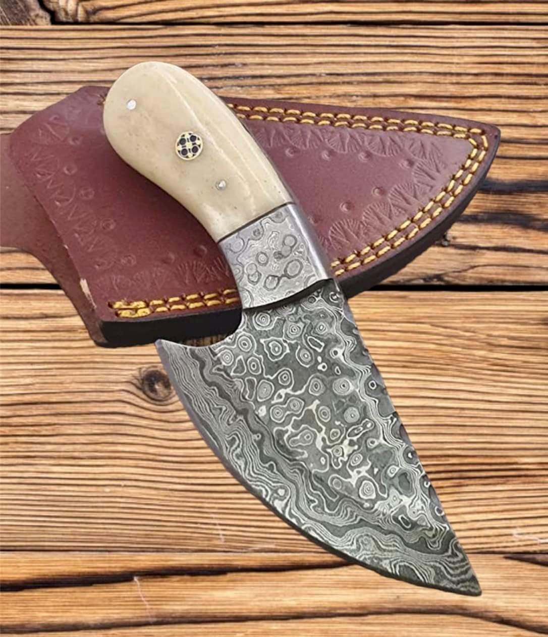 Custom Handmade Damascus Steel Knife, Bone Collector - Beautiful knife (BC-1093)