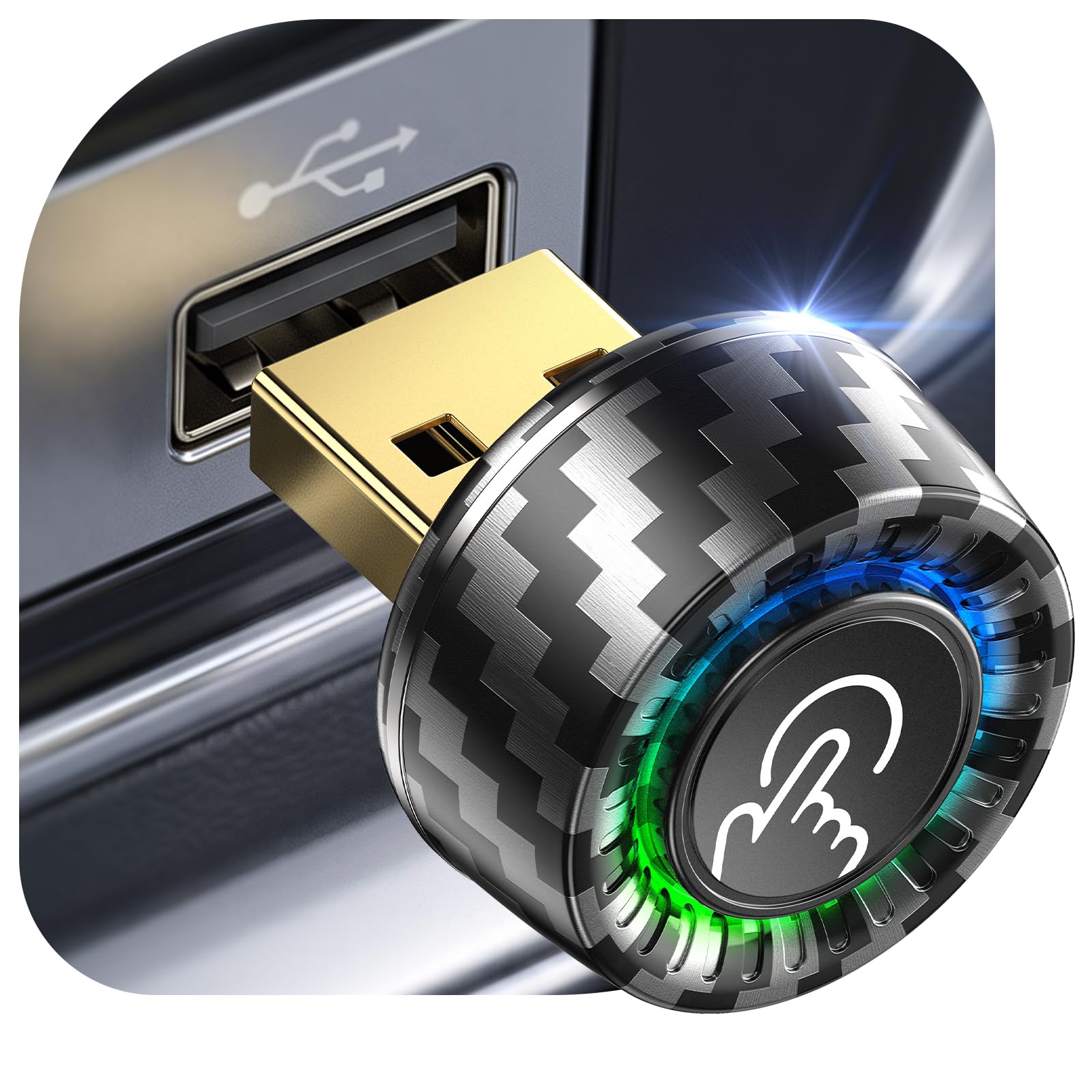 Versteckter CarPlay Wireless Adapter – Benutzerwechsel per Taste, Android Auto Wireless Adapter, Ultra-Mini Design, Stabil & ohne Überhitzung, kompatibel mit iPhone (iOS 10+)/Android 10+, USB-A/USB-C