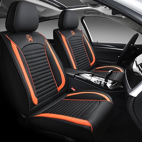 Miniatura 8 de Juego completo de fundas de asiento de automóvil, fundas de asiento de cuero para automóviles, SUV, camión, automóvil, funda universal