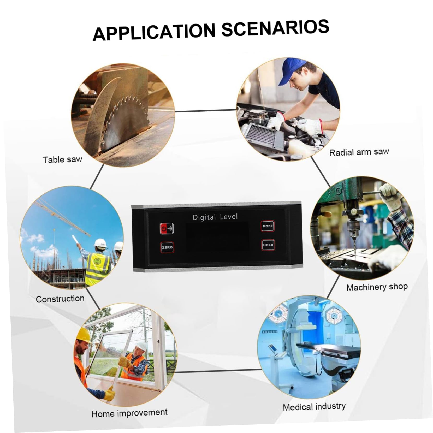 Operitacx Misuratore Angolo Digitale Elettronico Goniometro Inclinometrico Base Scanalata Per Superfici Metalliche Ferrose Robusto e Durevole Per Uso Professionale