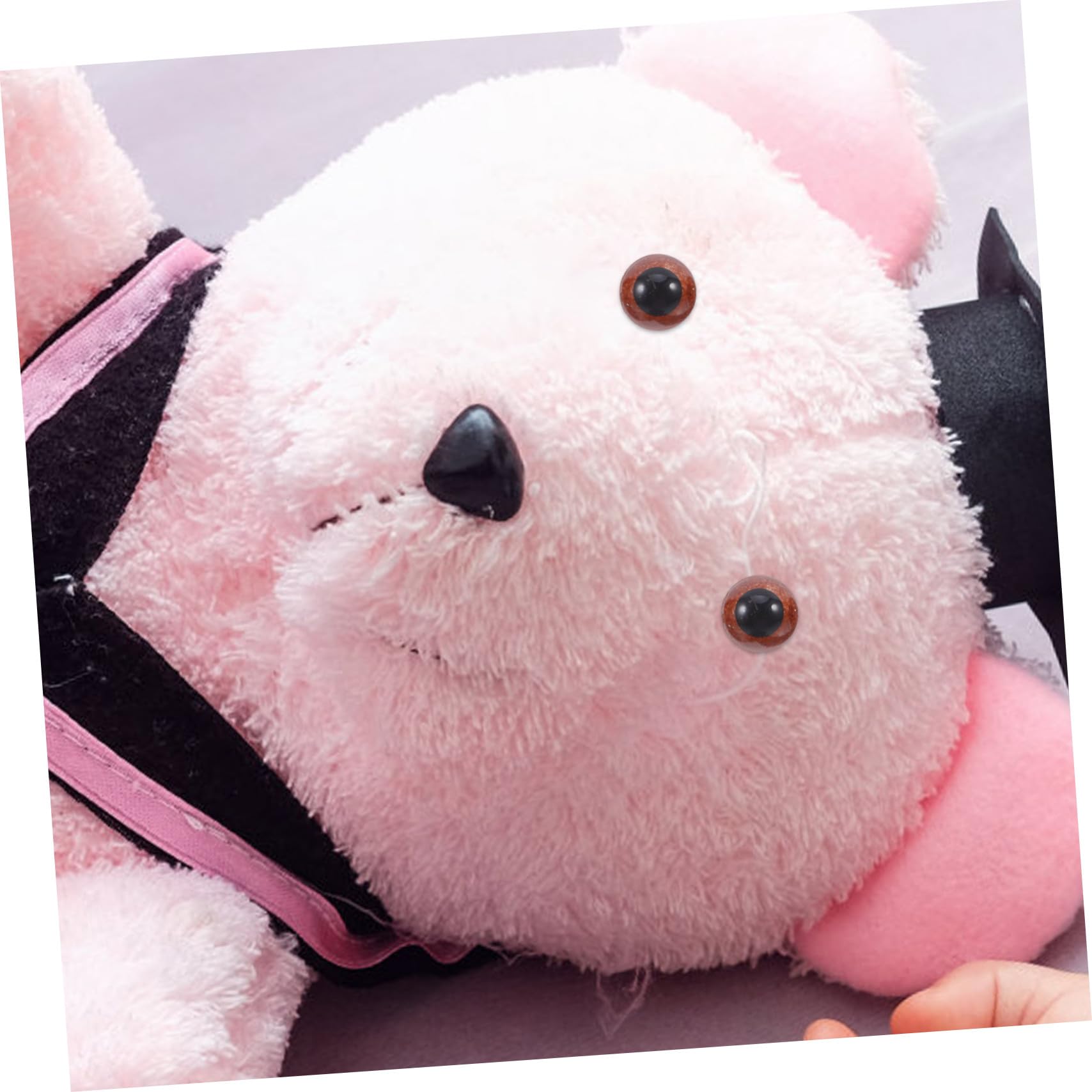 2000 Piezas Ojos de Muñeca Negros de Plástico con Base Plana Ojos de Seguridad para Manualidades DIY para Amigurumis Peluches y Animales de Tela