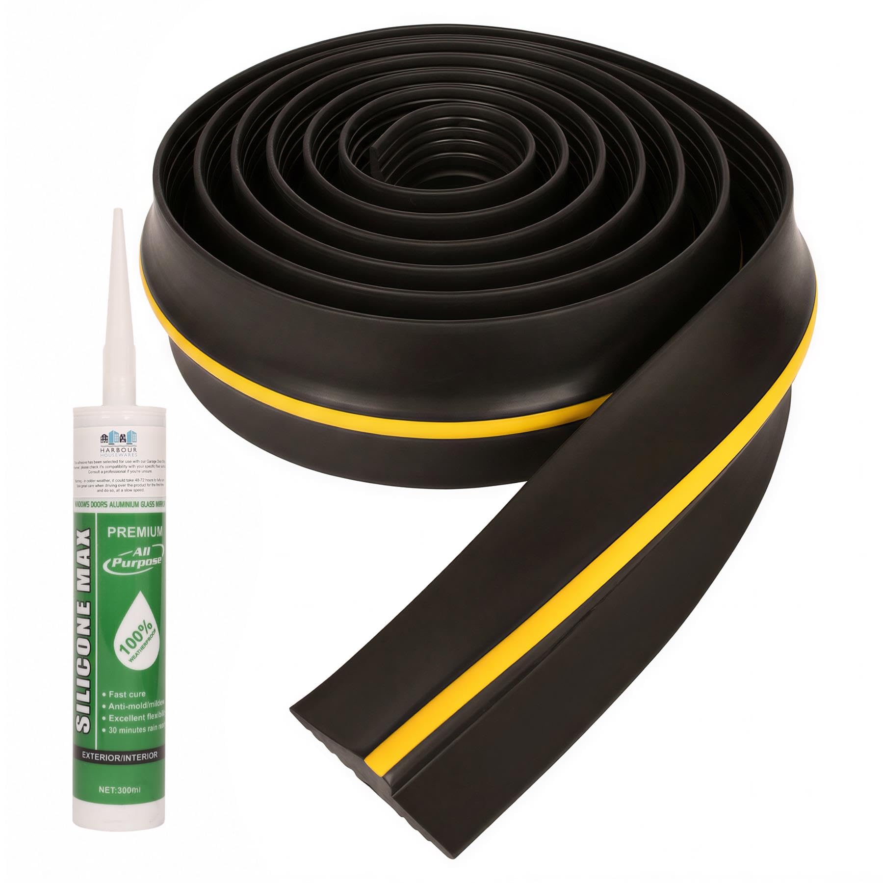 Harbour Housewares 1x Universal Garage Door Seal Strip - 10ft / 3.05m