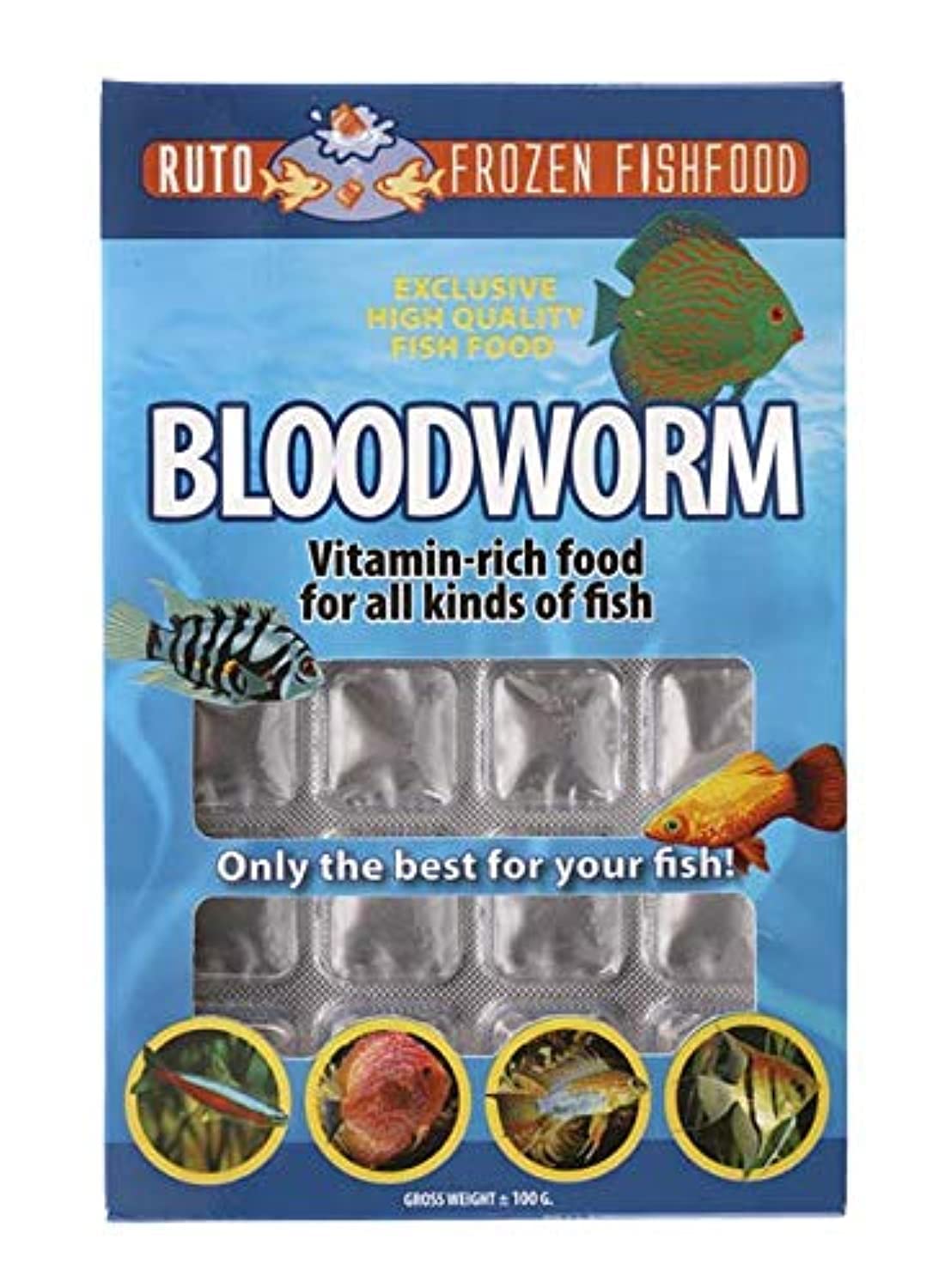 3F & Ruto FrozenFishFood Bloodworm Blister - 100g