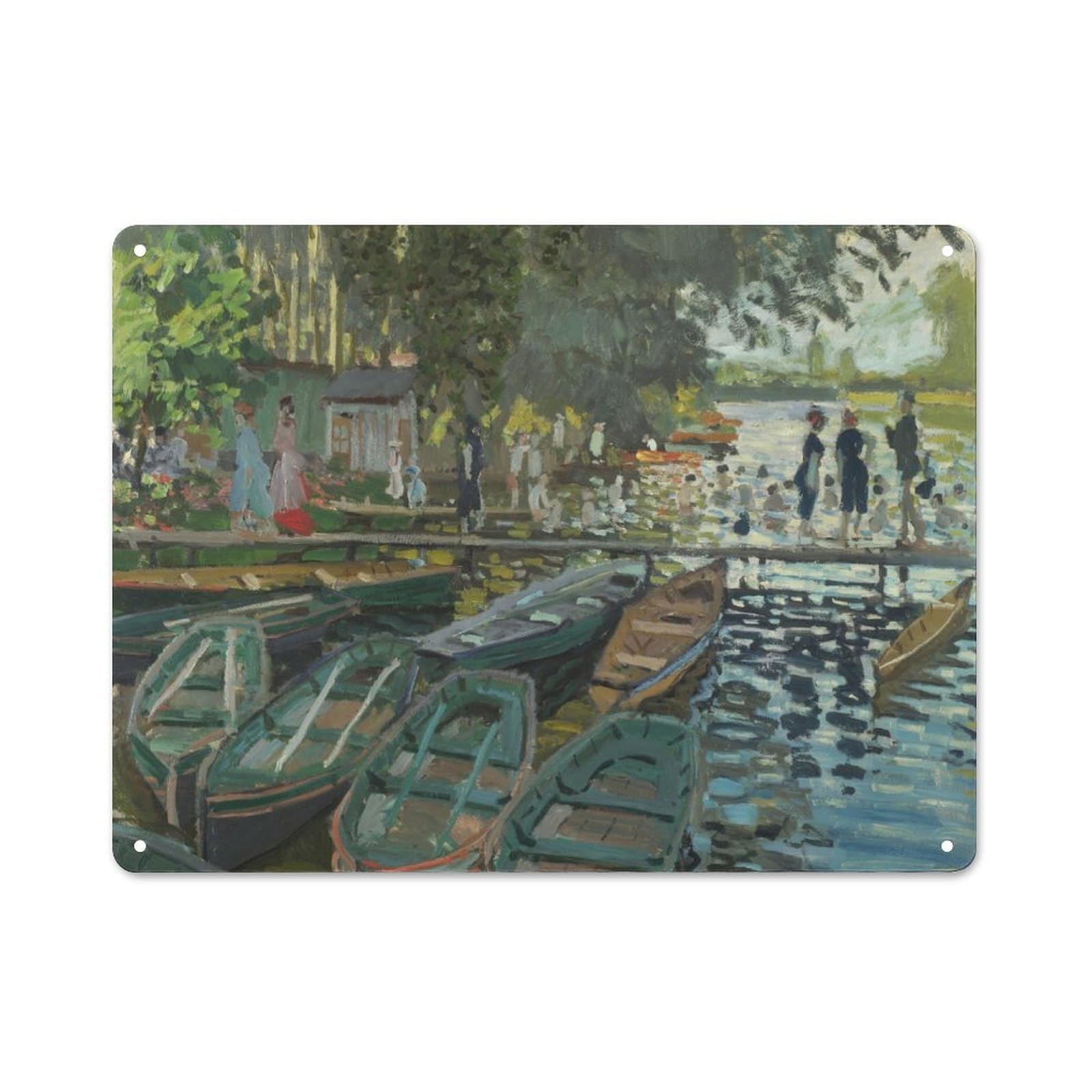 Junmoney Style-1 Claude Monets Bathers Farmhouse Metal Sign 30X40cm, Barn Style Rustic Kitchen Decor For Cottage, Kitchen, Hallway Or Breakfast Nook