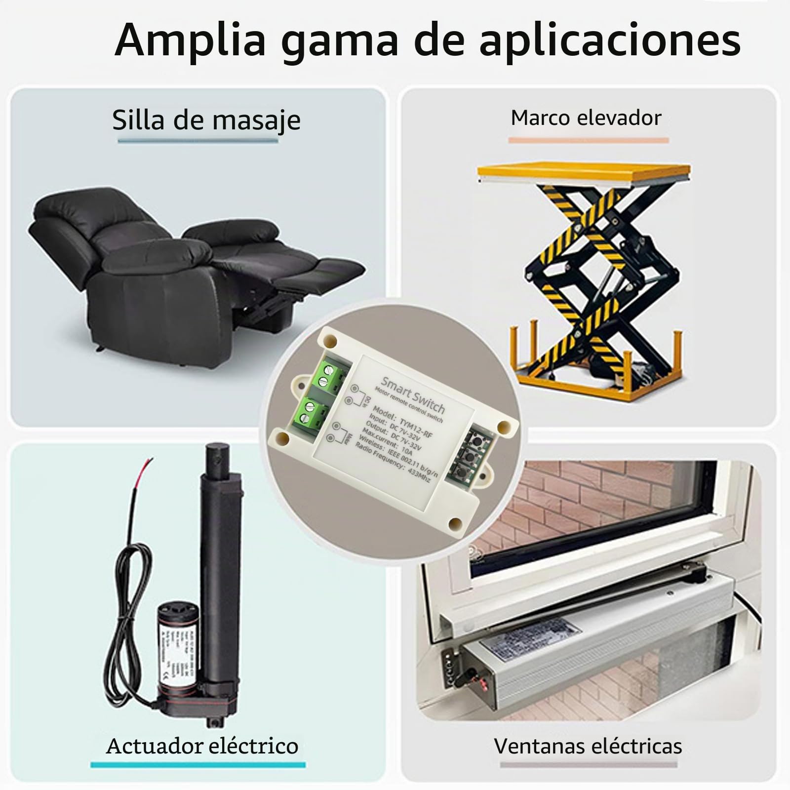 Controlador de motor de CC inalámbrico inteligente de avance y retroceso, adecuado para el control remoto de la Tuya Smart App actuador lineal de DC 7 V a 32 V y válvula solenoide