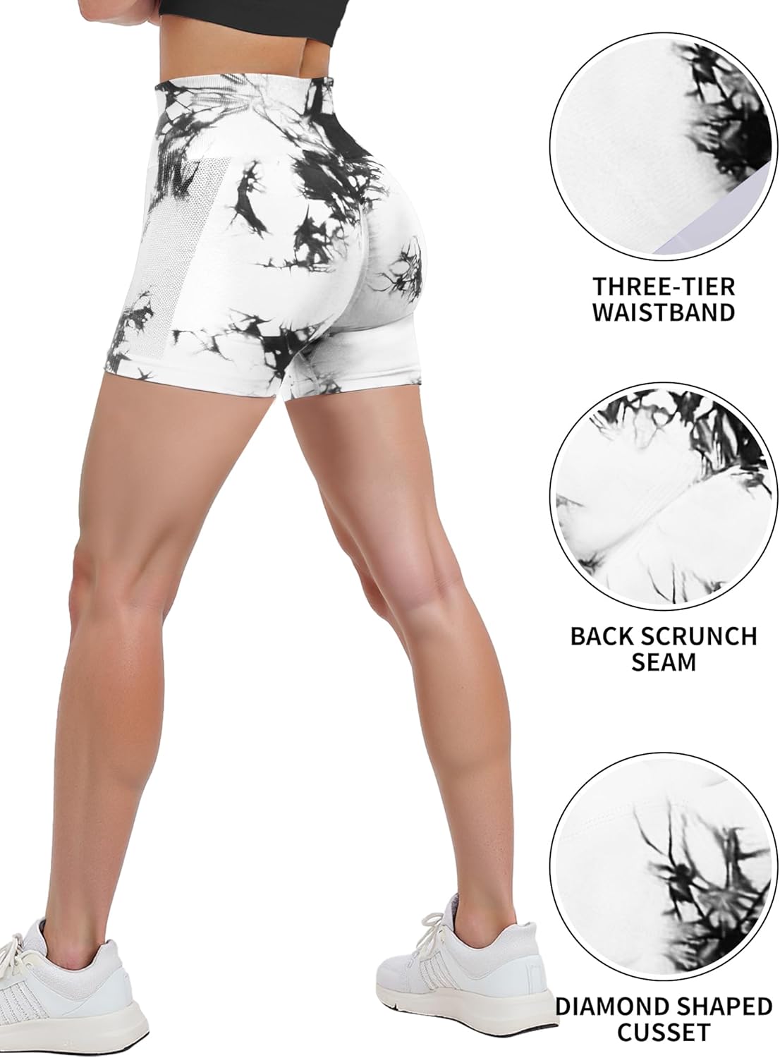 Beauty Women's 3.6" Athletic Seamless Scrunch Booty Shorts High Waist Lifting Butt Workout Gym Yoga Athletic Shorts - Image 6