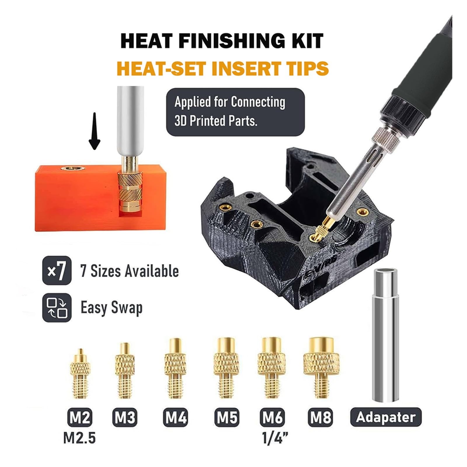 21PCS 3D Printing Accessories Smoothing Tool Kit, 3D Printing Modify Finishing Tool Soldering Welding Iron Kit Heat Insert(EU)