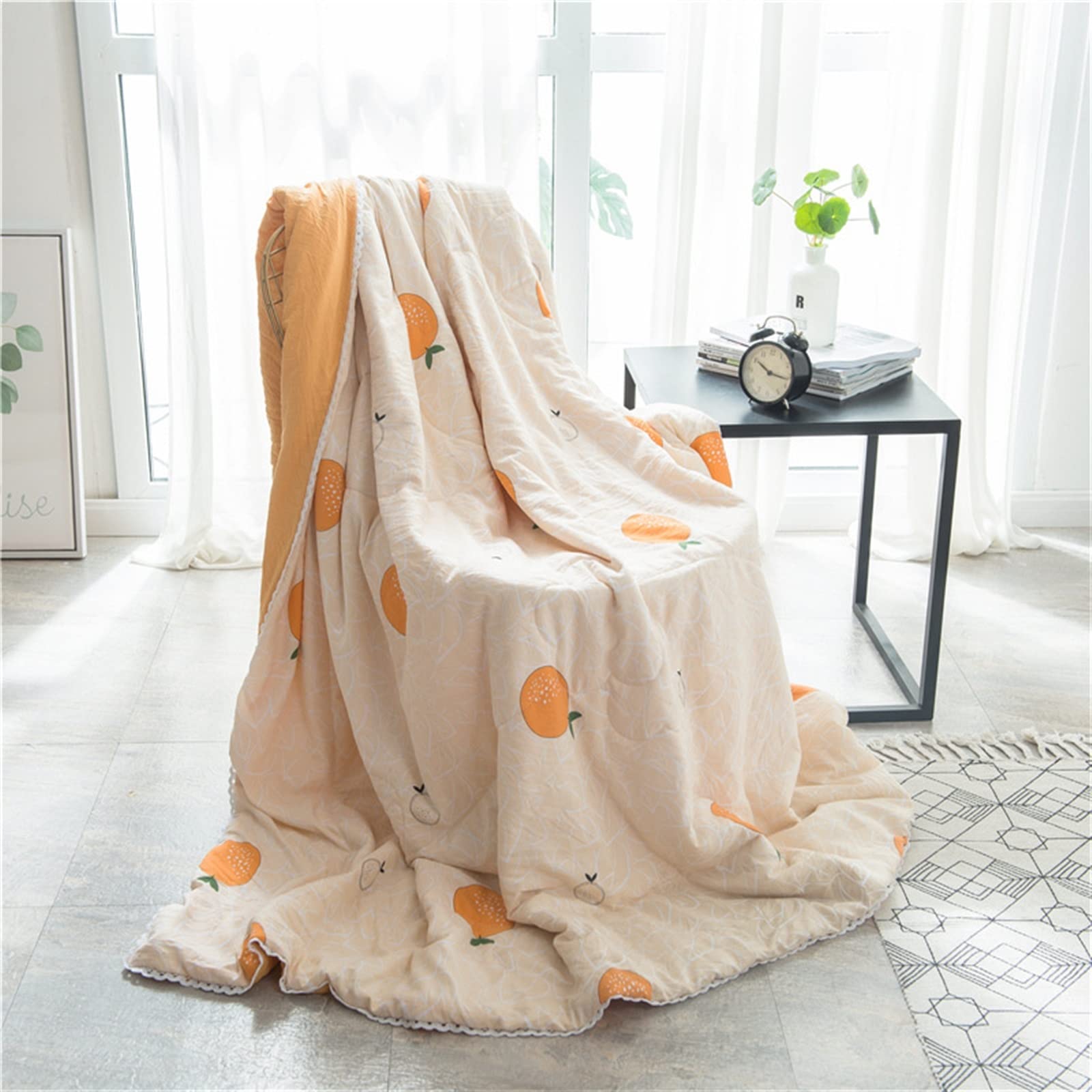 DieffematicMT Mantas para Sofa Edredón Fresco de Verano, Manta de Toalla de Aire Acondicionado de algodón Lavado, Manta de núcleo al por Mayor, Manta Textil Lavable a máquina