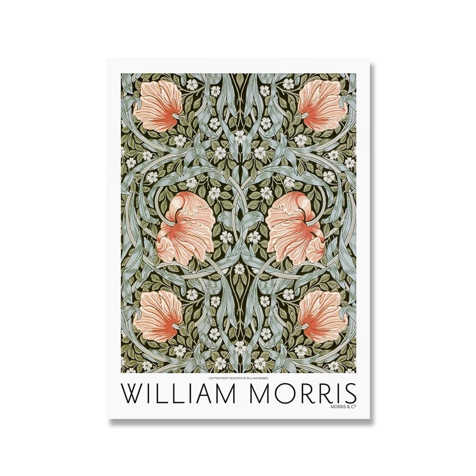 FOKTMS Stampa su tela di William Morris The Victoria and Albert Museum Exhibition Poster London Underground Art Painting Wall Decor40 x 50 cm x6 senza cornice