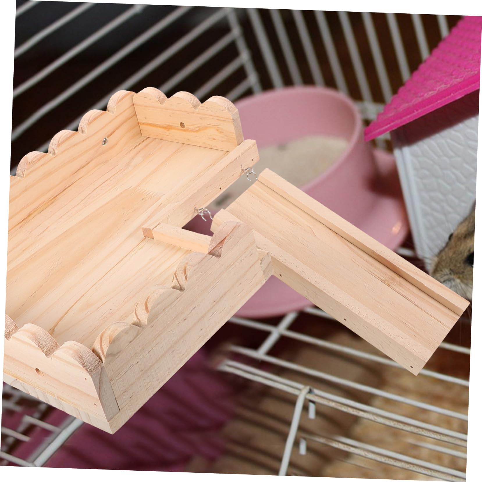 Hamster Holzplattform aus Massivem Holz als Spielplatz und Basis für Käfig Geeignet für Ratten und Rennmäuse Robust und Platzsparend im Design