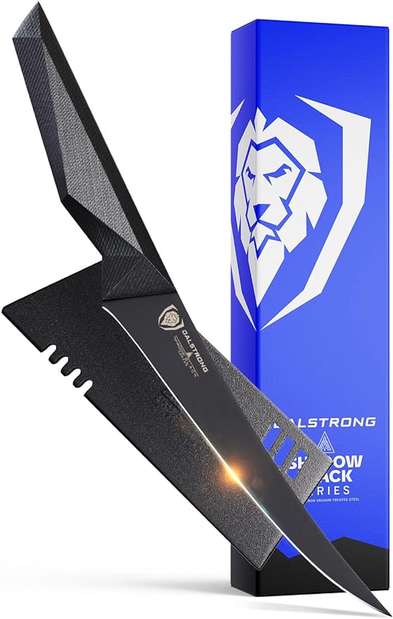 Dalstrong Curved Boning Knife - 6 inch - Shadow Black Series - Black Titanium Nitride Coated - High Carbon 7CR17MOV-X Vacuum Treated Steel - Kitchen Knife - Fillet Knife - Sheath - NSF Certified