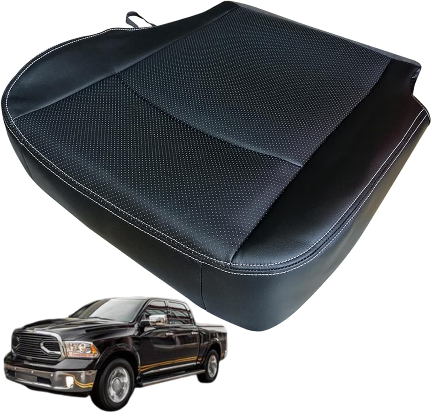 labwork Front Driver Side Bottom Black Artificial Leather Seat Cover Replacement for R-am 1500 2500 3500 Truck 2013-2018