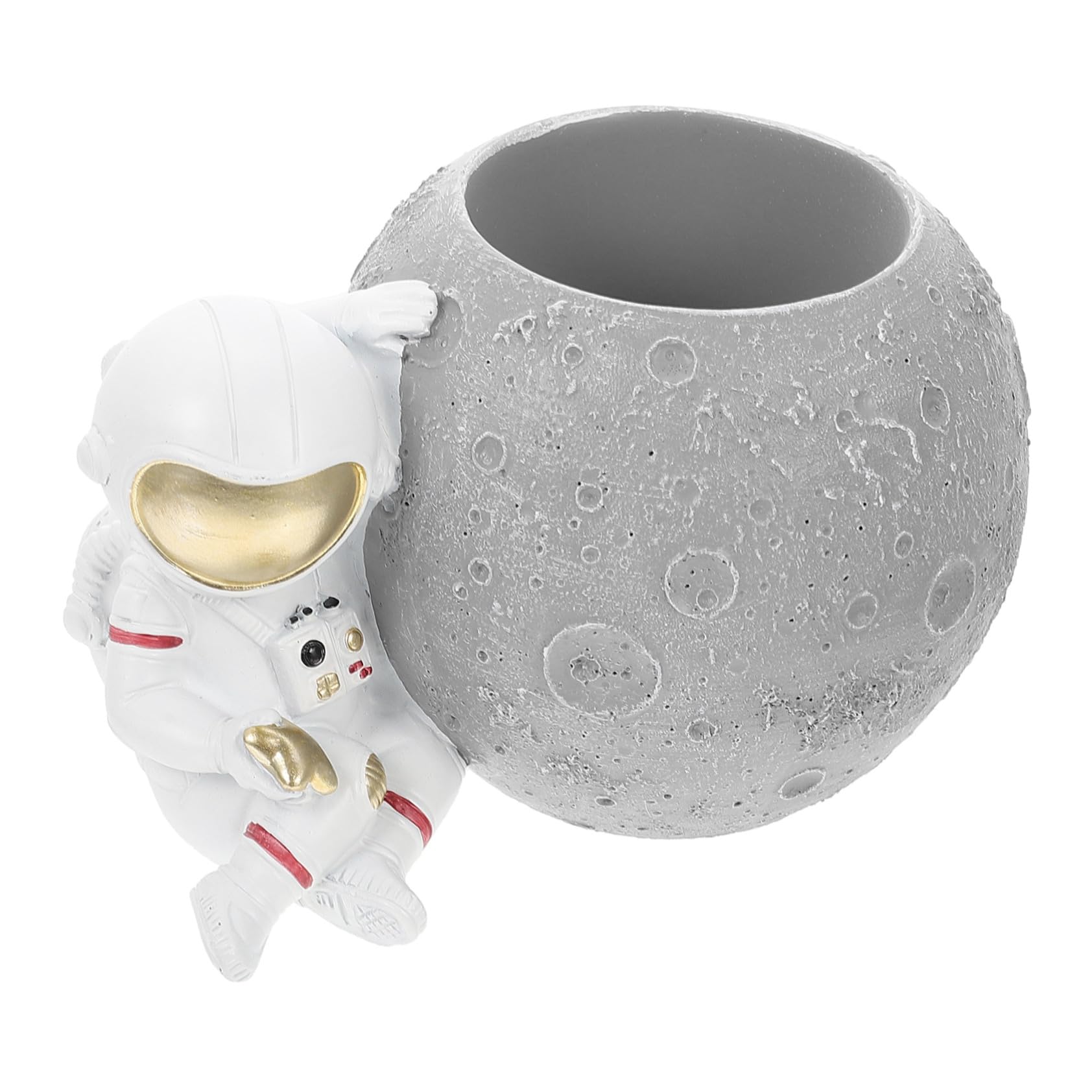 Hemobllo Portapenne Astronauta in Resina Portapenne da Scrivania Pianeta Organizzatore di Oggetti per Tavolo
