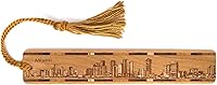 Vista 1 de Miami Florida City Skyline - Marcapáginas de madera grabado con borla, fabricado en Estados Unidos
