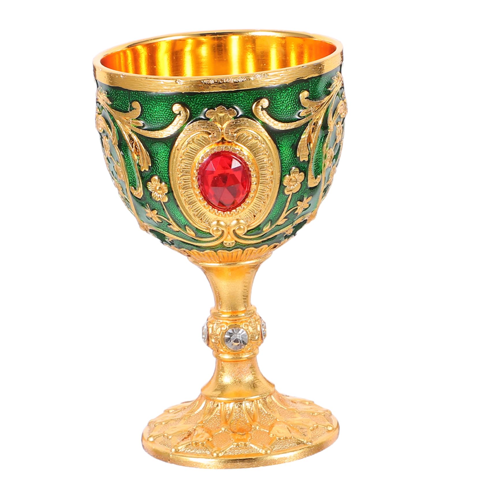 Ciieeo European Vintage Chalice Cup Shatterproof Retro Goblet for Cocktails Decorative Drinking for Family Parties Bars and Home