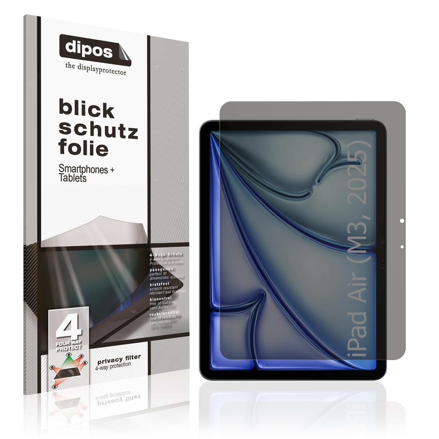dipos Blickschutzfolie für Apple iPad Air 11 Zoll M3 7. Gen 2025