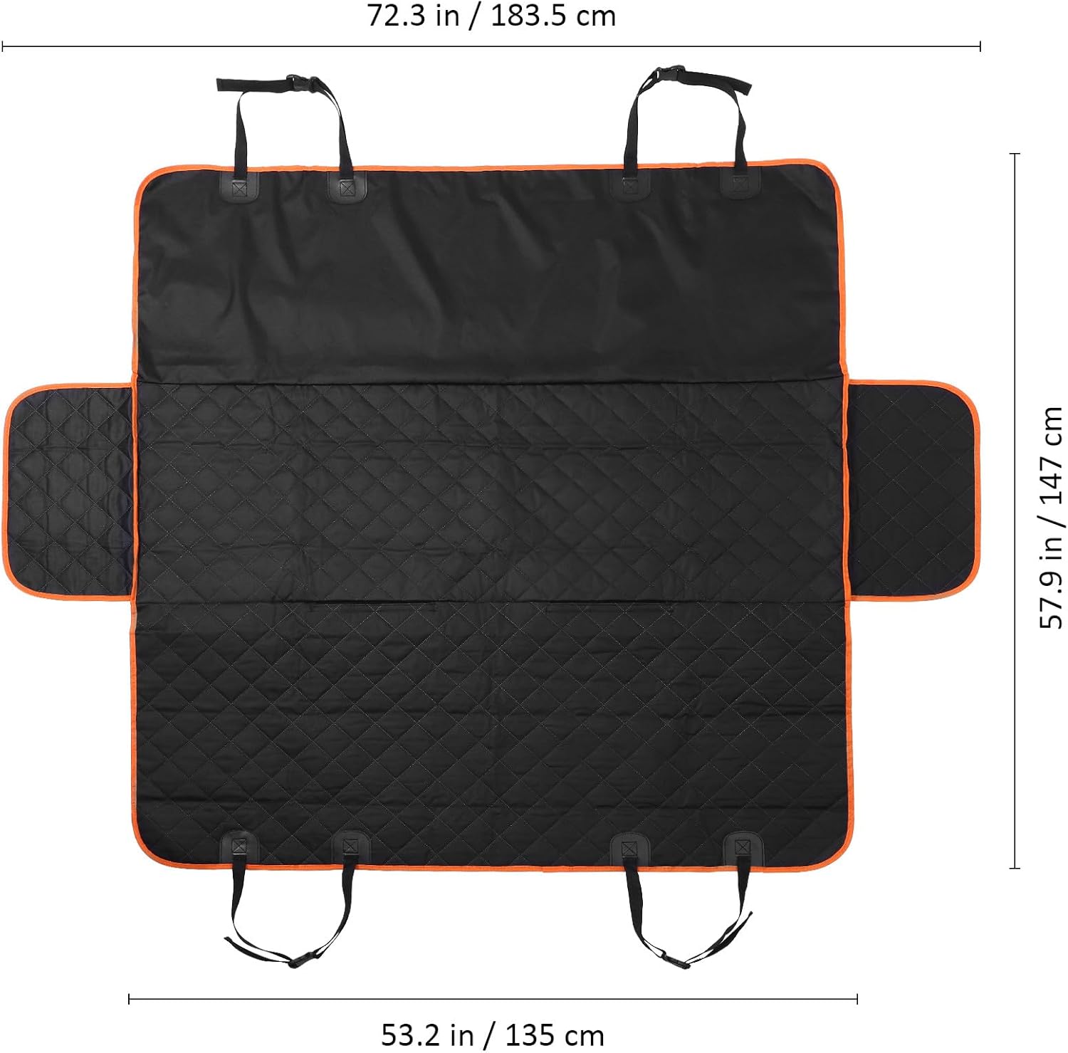 FAVOMOTO Dog Car Seat Cover Waterproof Pet Car Hammock 137x147cm Colored Edge Backseat Protector for Trucks and Suvs Pet Travel Mat