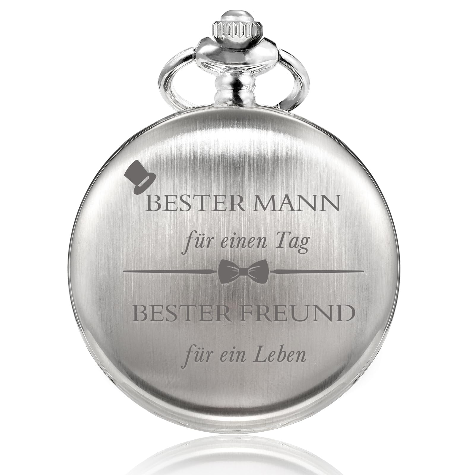 TREEWETO Taschenuhr Personalisiert Graviert Best Man Taschenuhr Quarz Fobwatch Bräutigam Geschenke Für Hochzeit Trauzeuge Geschenke -Trauzeuge Taschenuhr Hochzeitsgeschenk