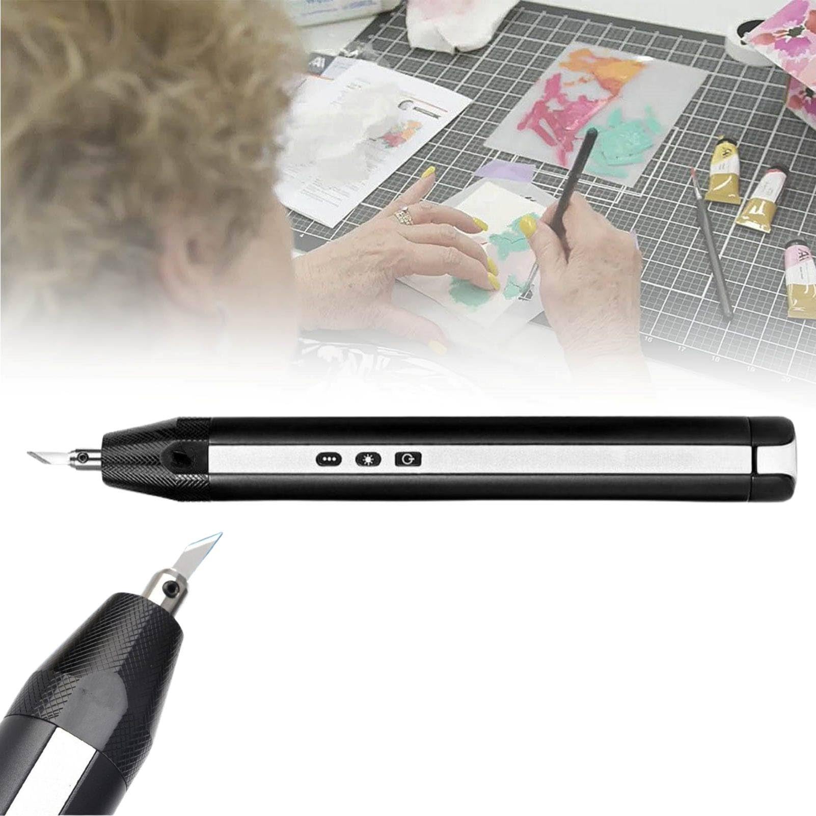 MhWrughts Ultrasonic Cutter Ultrasonic Knife Cordless Sonic Cutter with 3 Power Modes and LED Work Light for 3D Printing, Leather Craft, Foam Board and PVC Cutting Standard
