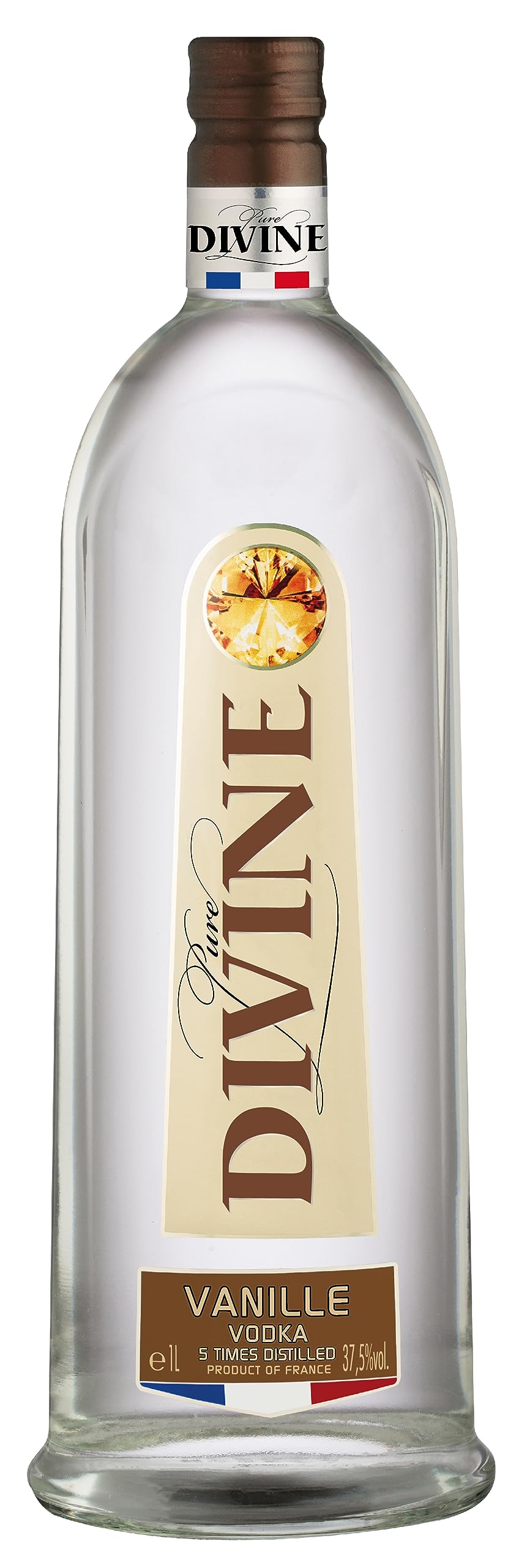 Pure Divine - Vanille Vodka, Aromatisierter Wodka aus den Nordvogesen, Frankreich - 37.5 Prozent Vol (1 x 1 l)