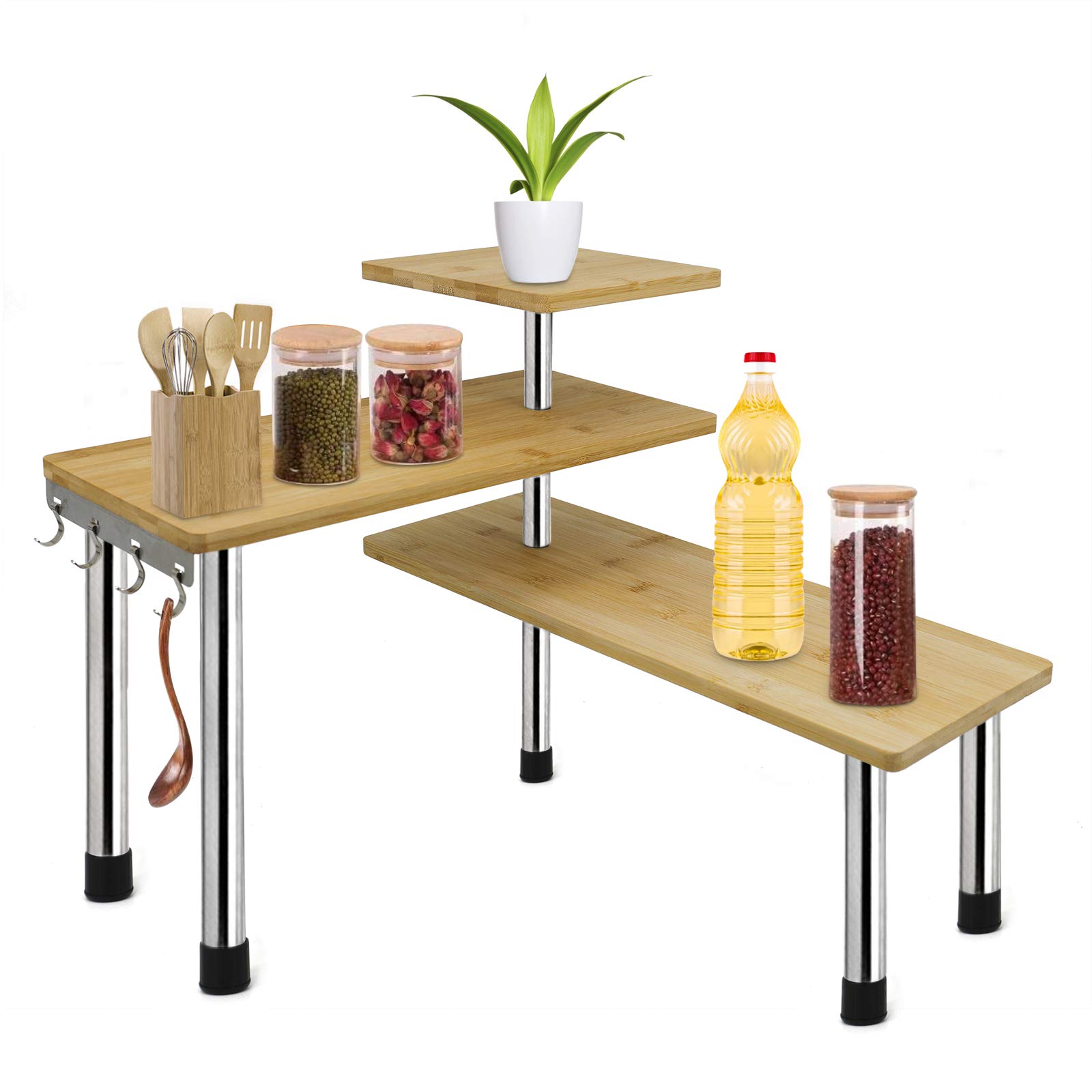 Buy Jolitac 3 Tier Corner Shelf Desktop Spice Storage Rack, Space
