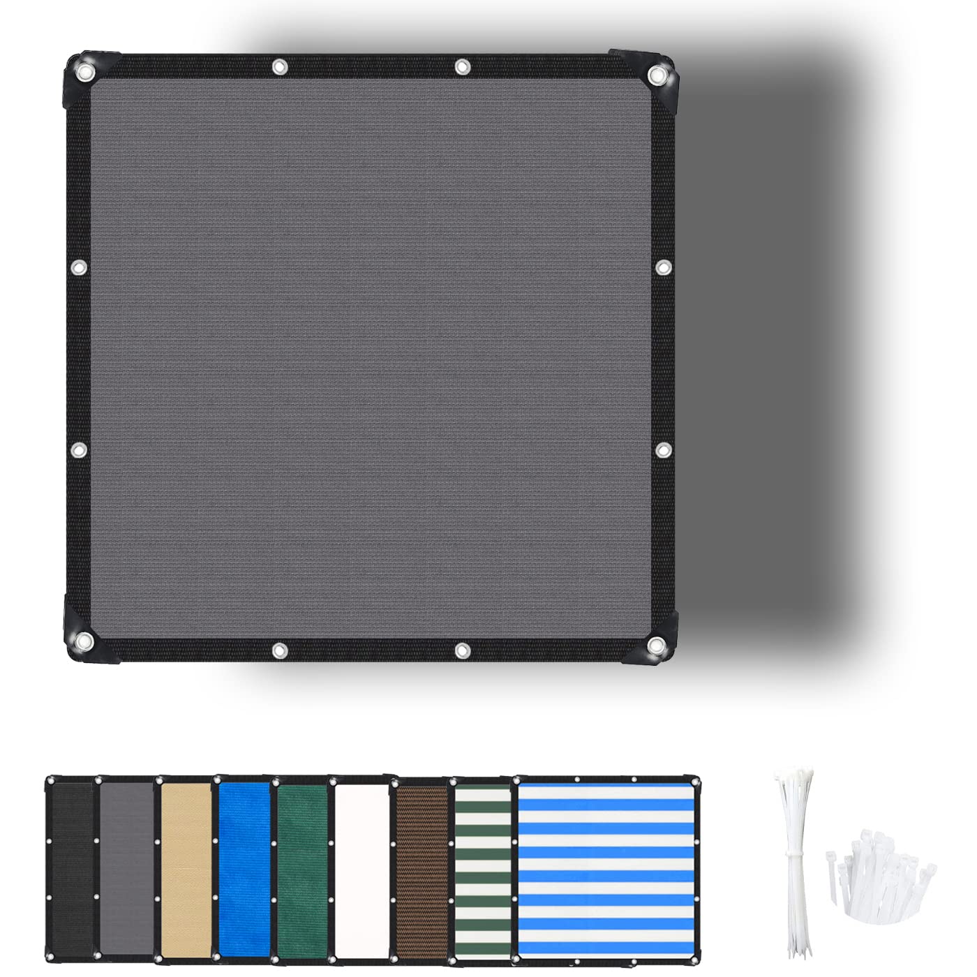 ZHhan Garden Sun Screen Fabric Shade Net Outdoor Fence Netting Screening, Backyard, Patio, Balcony, Includes Cable Ties 8 Days Delivered 9 Colors 195 Sizes — image 1
