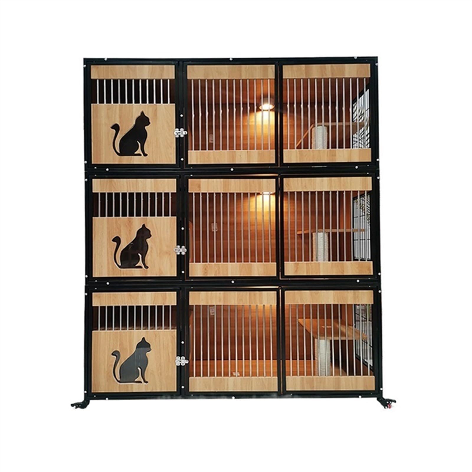 Casa del Gatto Villa for Gatti in Legno Gabbia for Gatti di Lusso Spazio Extra Large Gabbia for Gatti for Allevamento Domestico Gabinetto for Gatti a Tre Strati Singolo Gabbia per Gatti