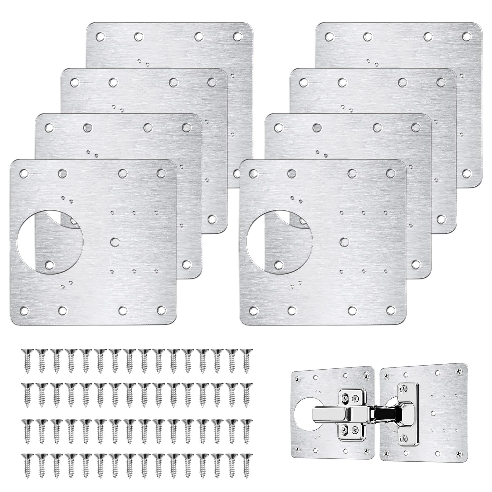 Flintronic 2PCS Hinge Repair Plate, Stainless Steel Hinges Repair Brackets — Amazon image 9