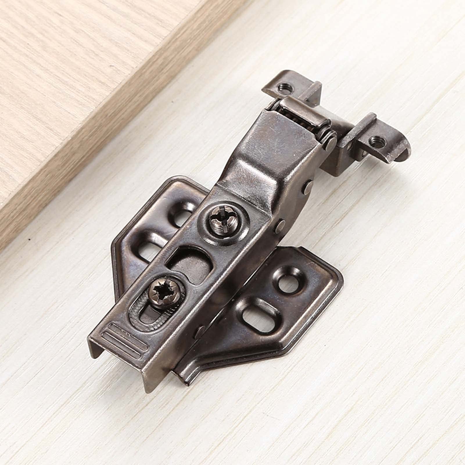 10Pcs Kitchen Door Hinges, Soft Close Cupboard Wardrobe Doors, Folding Hinge with Screws, Mute Cabinet,Black,B(Nero,A)
