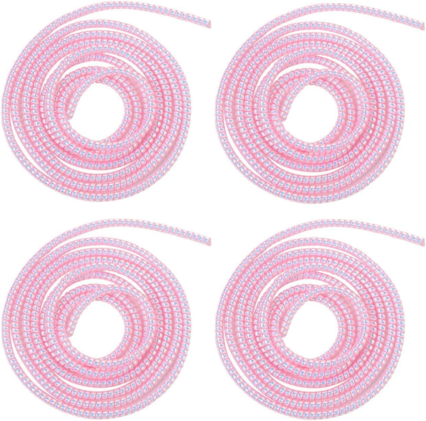 4Pcs Spiral Cable Protector,Chargers Data Cable Protect Sleeve,Headphone Cable Saver for Phone Earphone USB Data Cableor for Prevent Pets from Biting The Cable Sleeves Cord Management (Laser Pink)