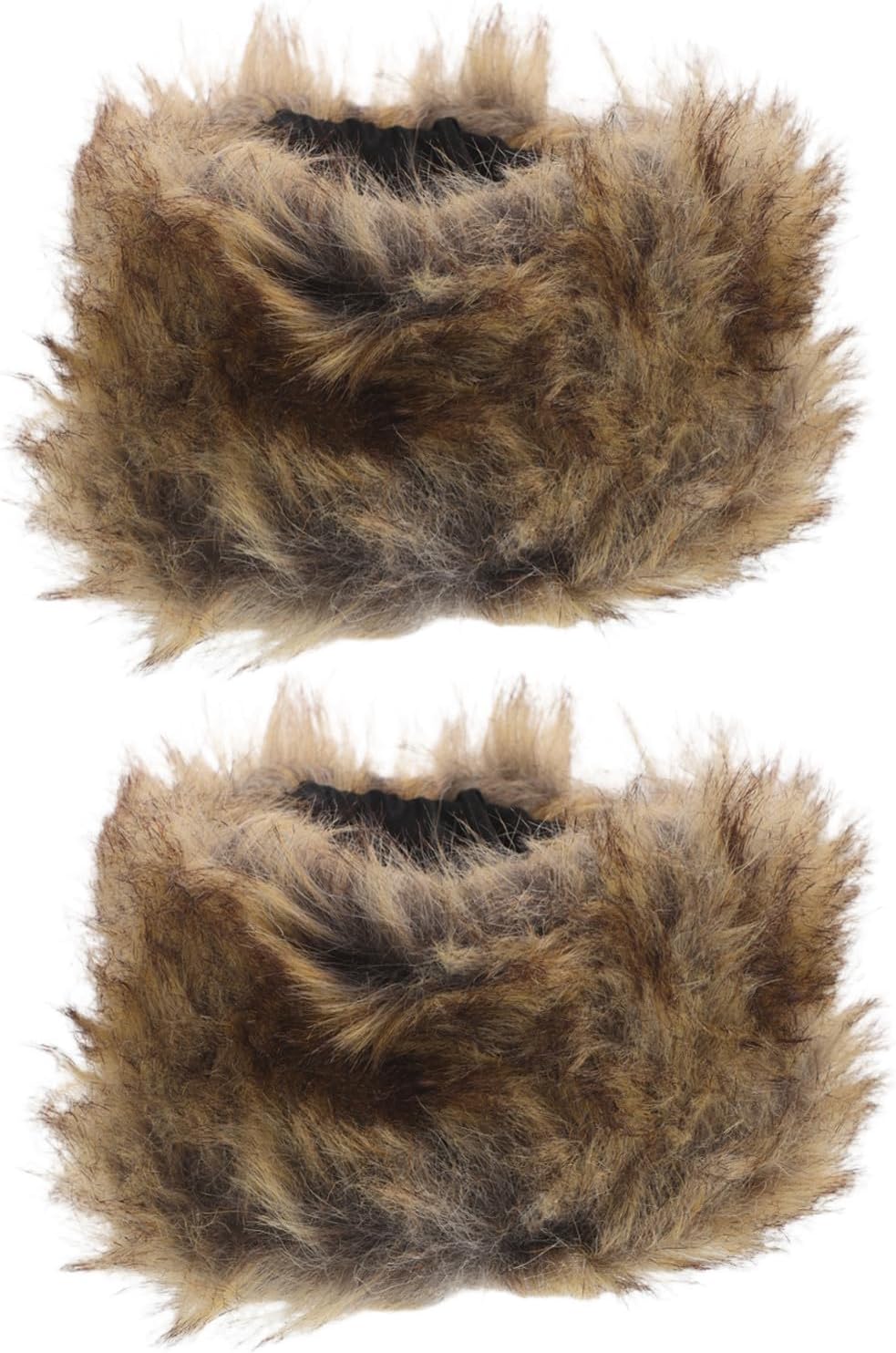 Faux Fur Arm Warmers Pair Fluffy Wrist Band Warmers Winter Cozy Furry Sleeve for Women Outdoor Cold Weather