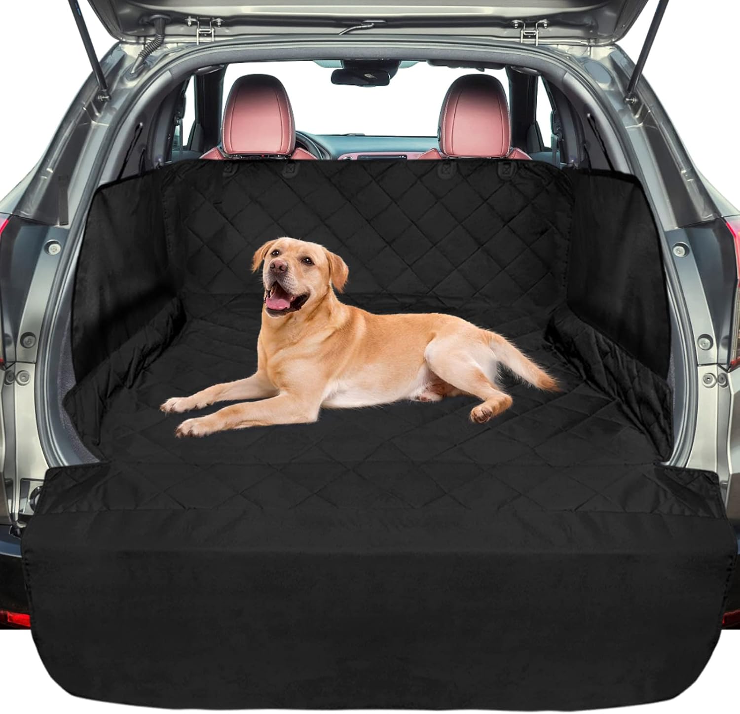 F-color SUV Cargo Liner for Dogs - Waterproof Pet Cargo Liner with Side Flaps