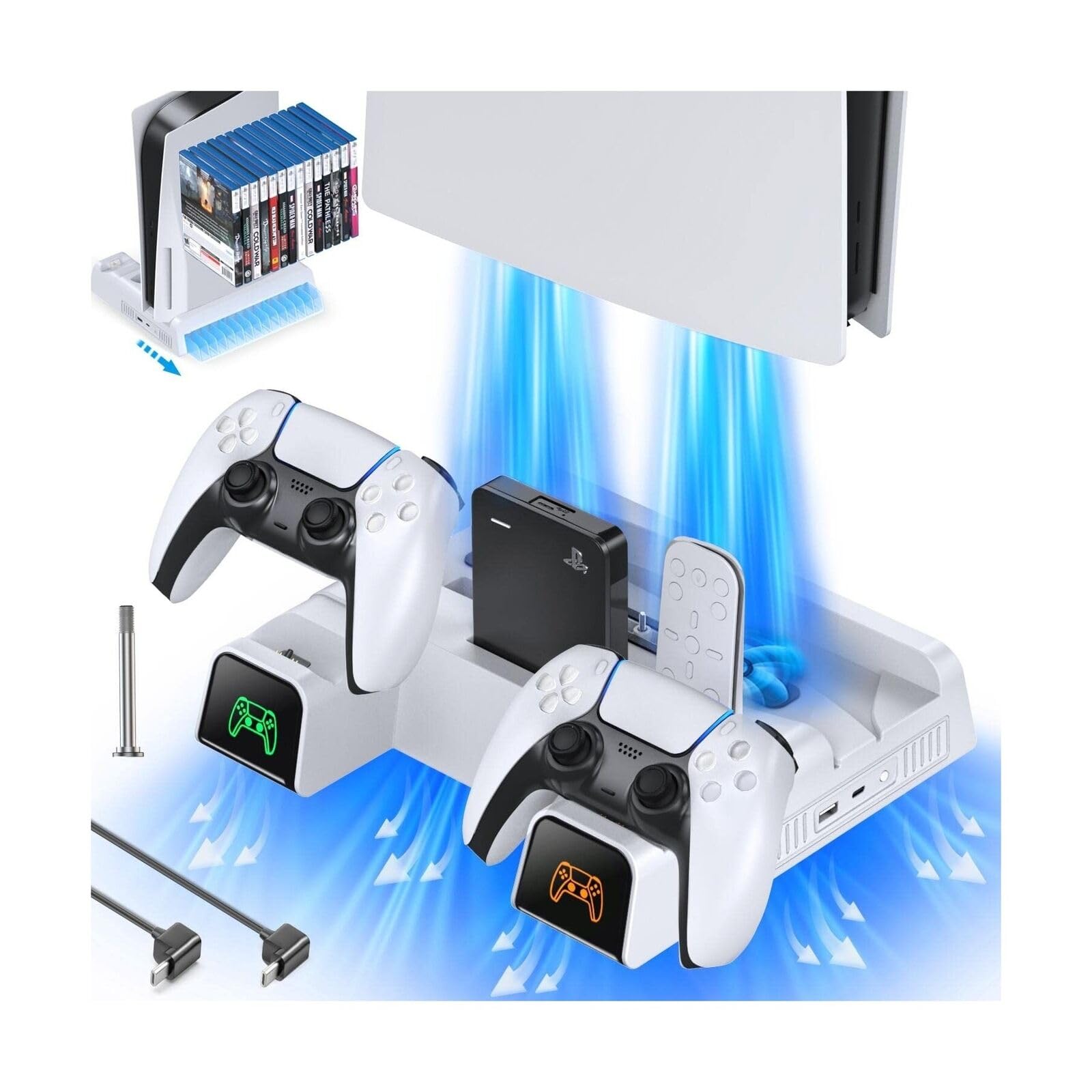 New World Multifunctional Cooling Stand for PS5 ,For PS5 Cooling Stand Station With Controller Charger For PS5 Disc and Digital Edition (B0CQWG43QK) Amazon Price History, Amazon Price Tracker
