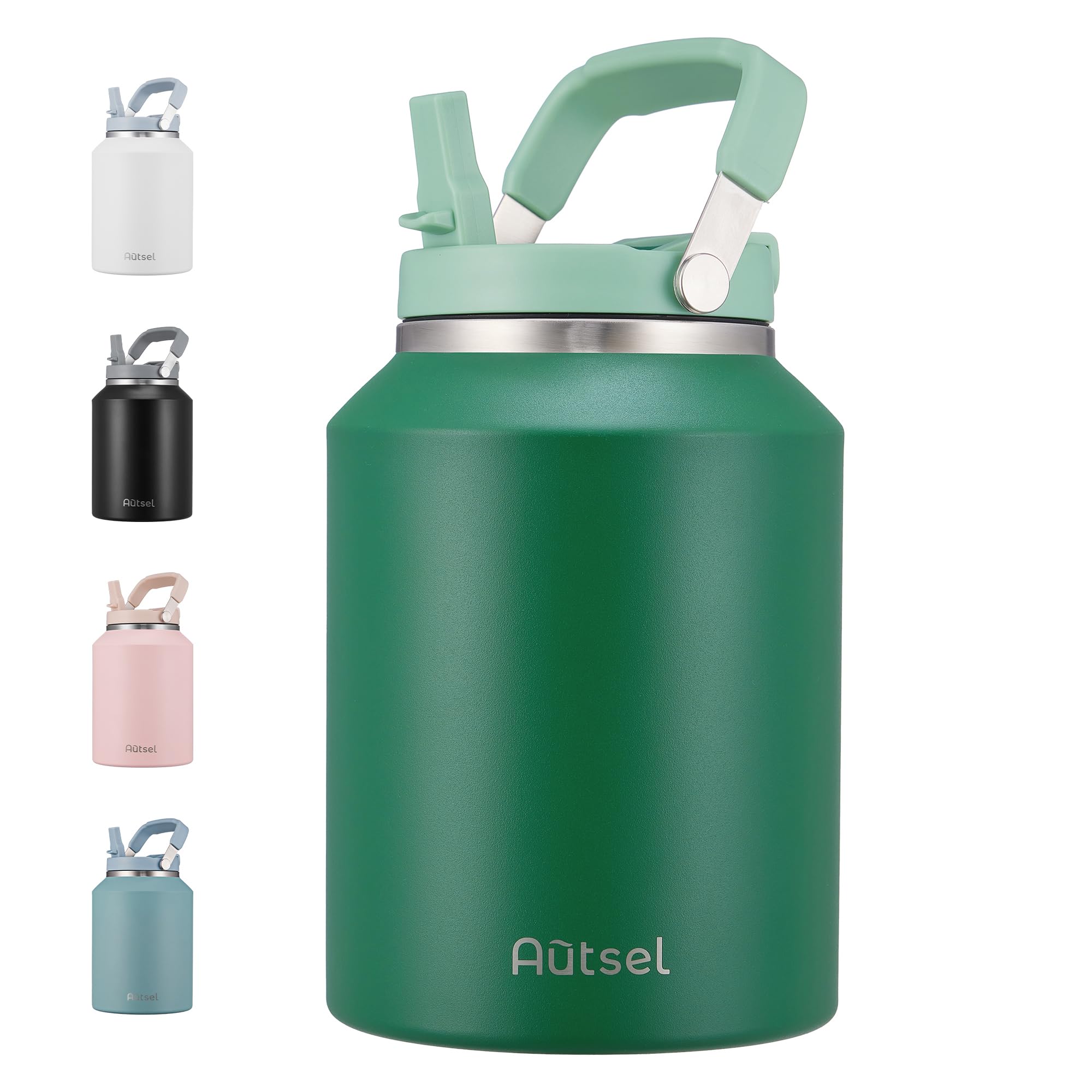 Borraccia Termica 2 litro Bottiglia Termica Senza Perdite Borraccia Palestra Sportiva in acciaio inox, rimanere fredde 24h o calde 12h, Senza BPA