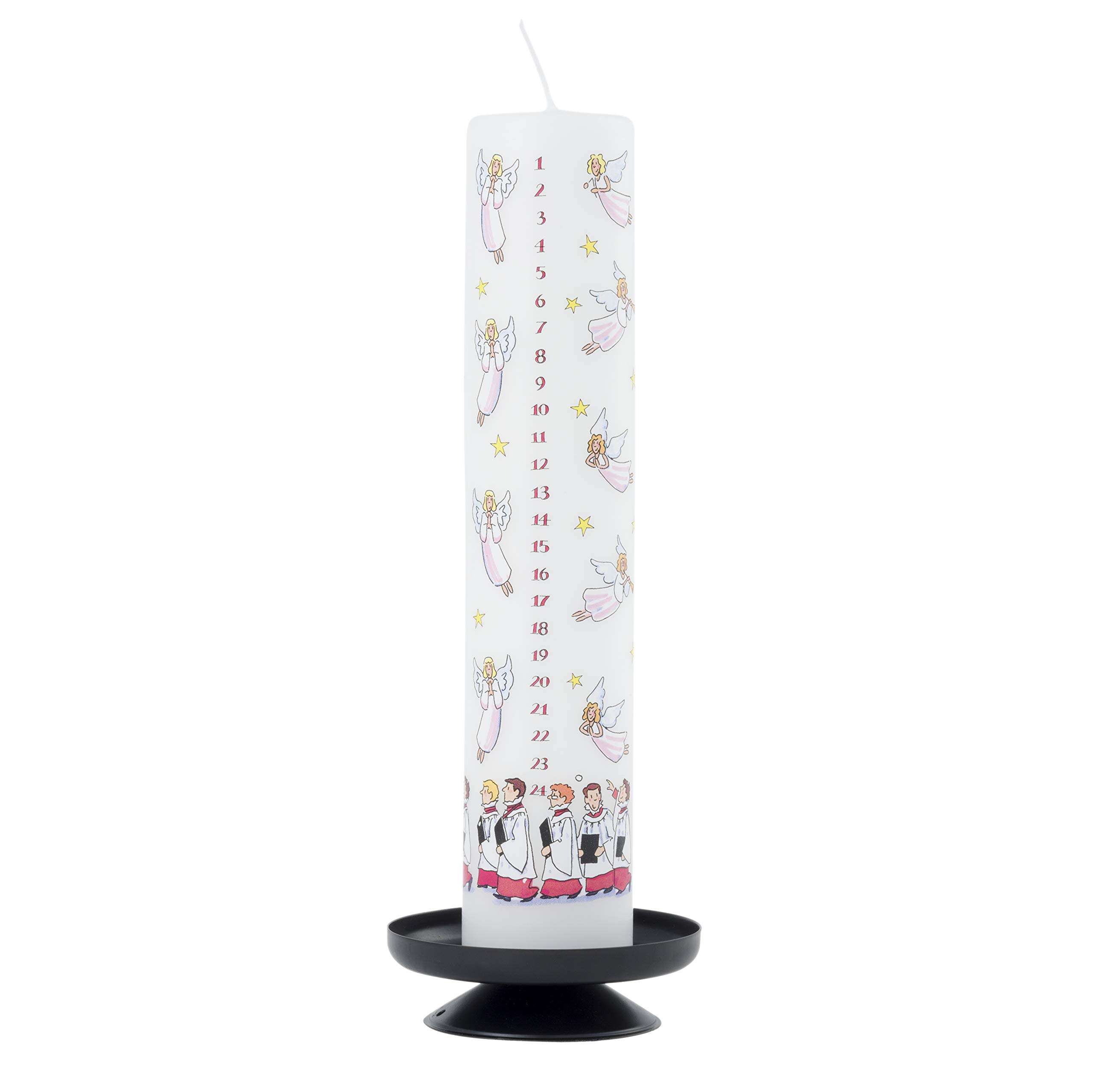 Alison Gardiner Heavenly Angel Remembrance Christmas Red Choir Advent Pillar Candle – Unscented Wax Christmas Countdown, 50hr Burn, Handmade in UK – Festive Candle for Seasonal Décor
