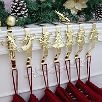 Vista 15 de Juego de 4 soportes de calcetines de Navidad para manto, ganchos reutilizables para calcetines de Navidad, colgador de Navidad sin daños