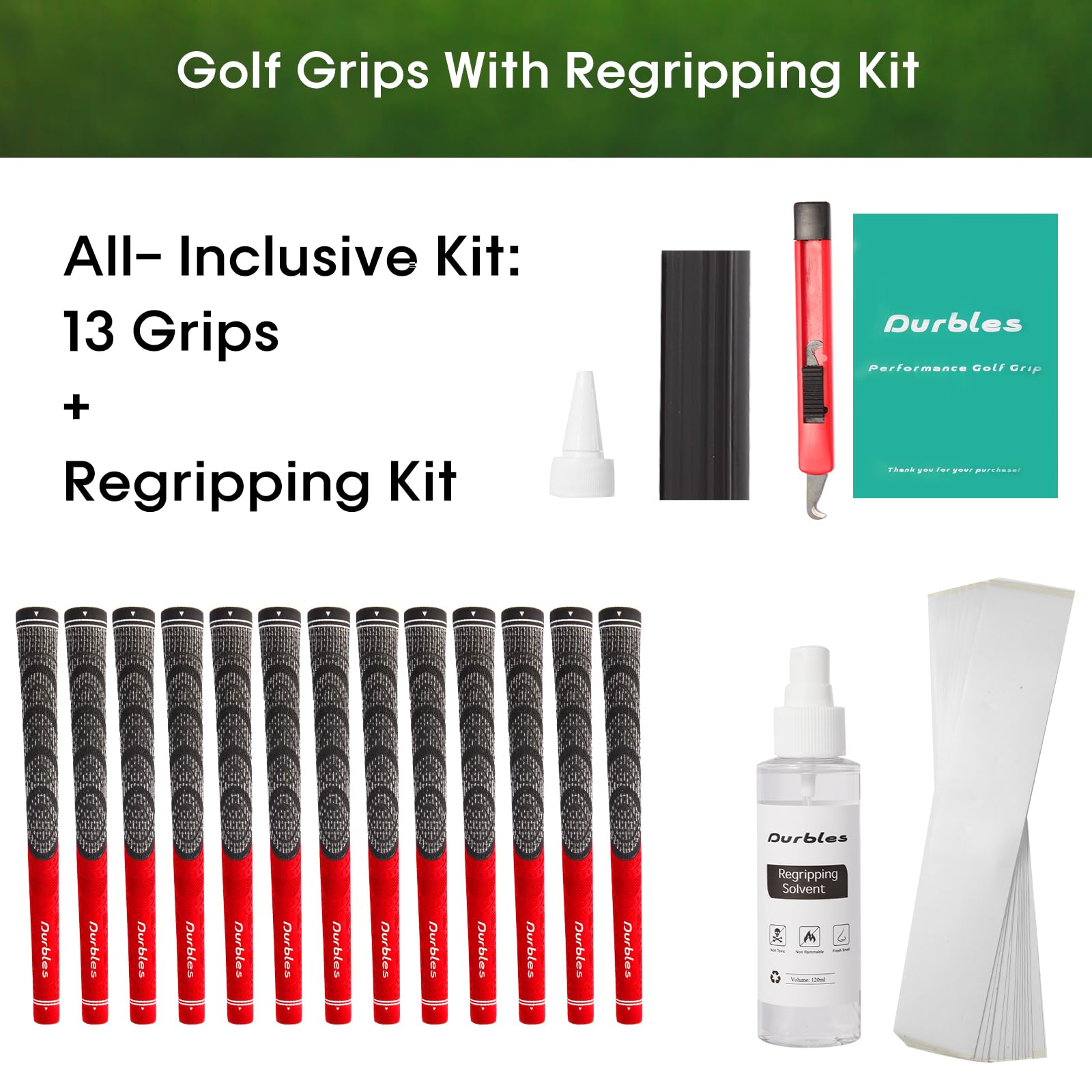 Golfgriff-Set, 13 Griffe mit Installationswerkzeugen, Kreuz-Baumwollfadentechnologie